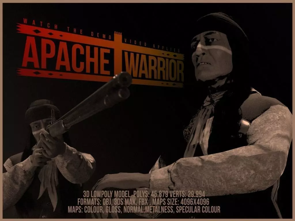 Apache Warrior Low-poly 3D model