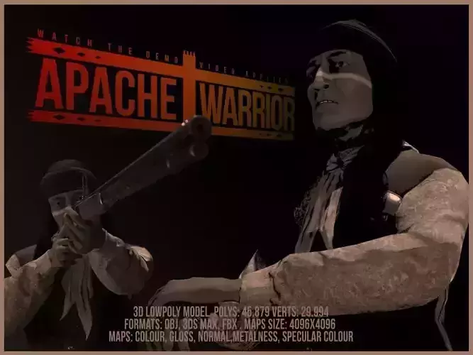 Apache Warrior Low-poly 3D model