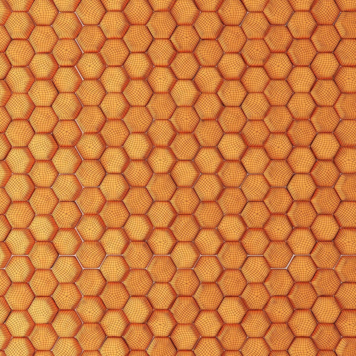 Stone panel hexagon n5 3D model_3
