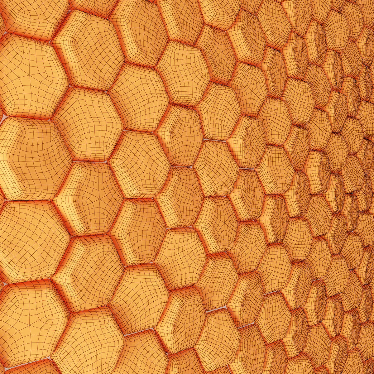 Stone panel hexagon n5 3D model_4