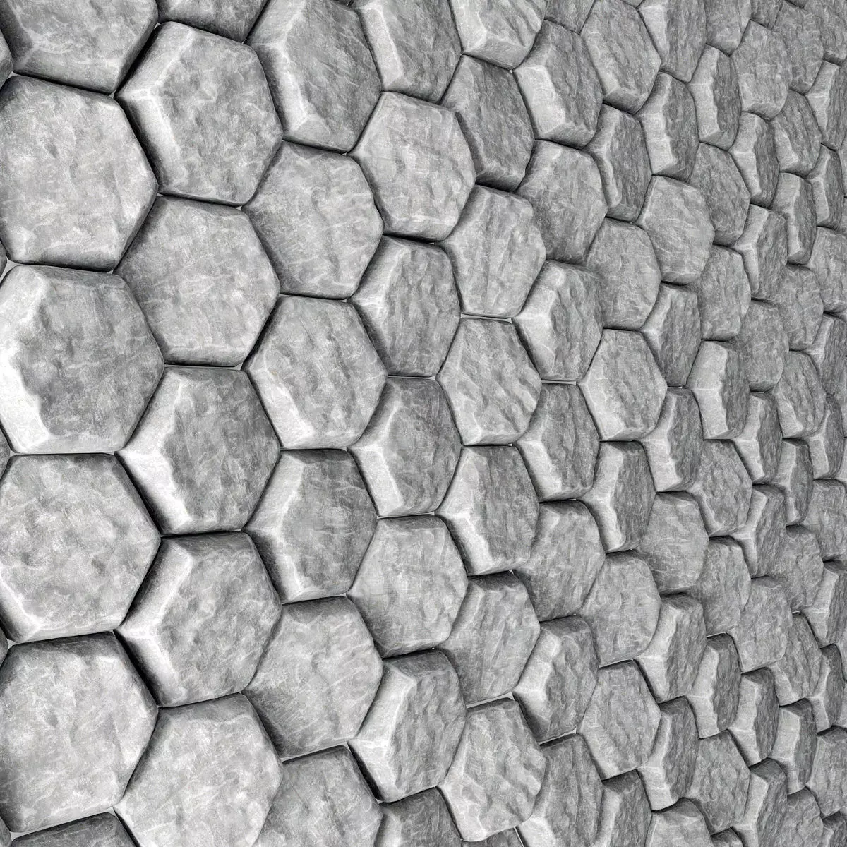 Stone panel hexagon n5 3D model_0