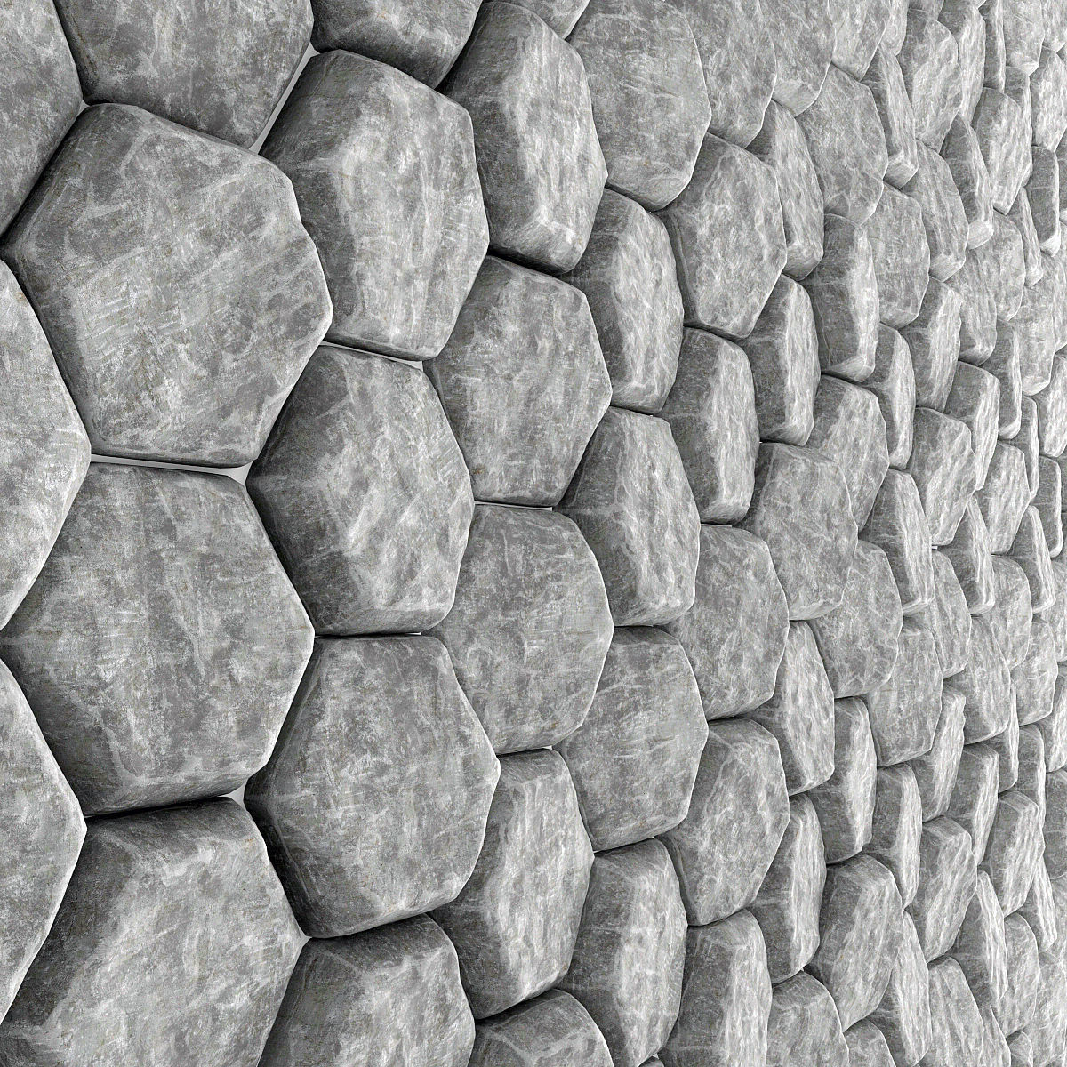 Stone panel hexagon n5 3D model_2