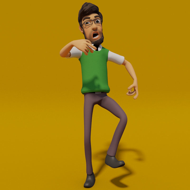 CARTOON OFFICE MAN  3D model_5