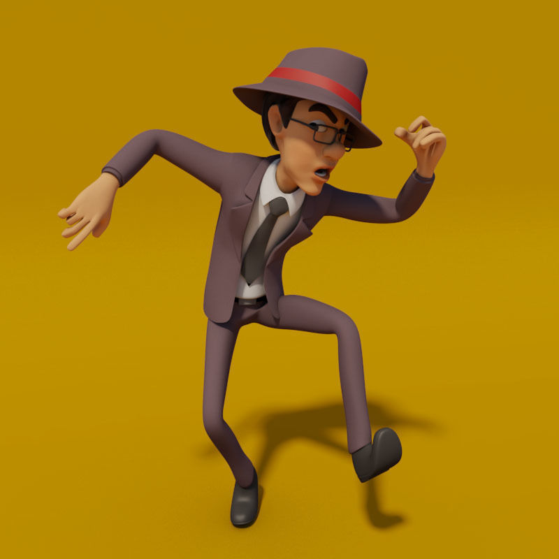 CARTOON OFFICE MAN  3D model_7