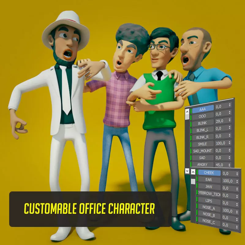 CARTOON OFFICE MAN  3D model_0