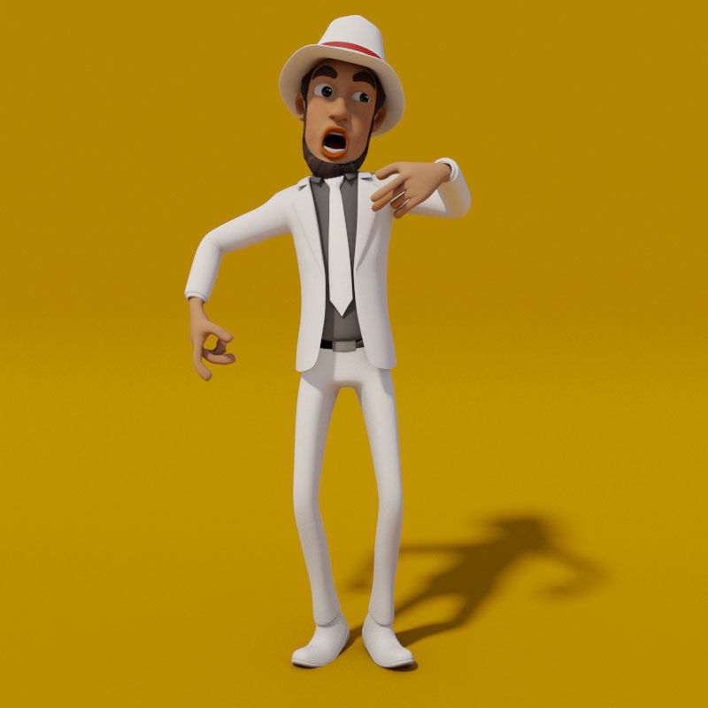 CARTOON OFFICE MAN  3D model_6