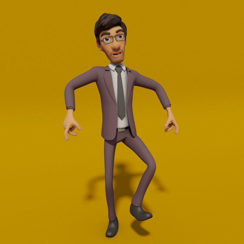 CARTOON OFFICE MAN  3D model_12