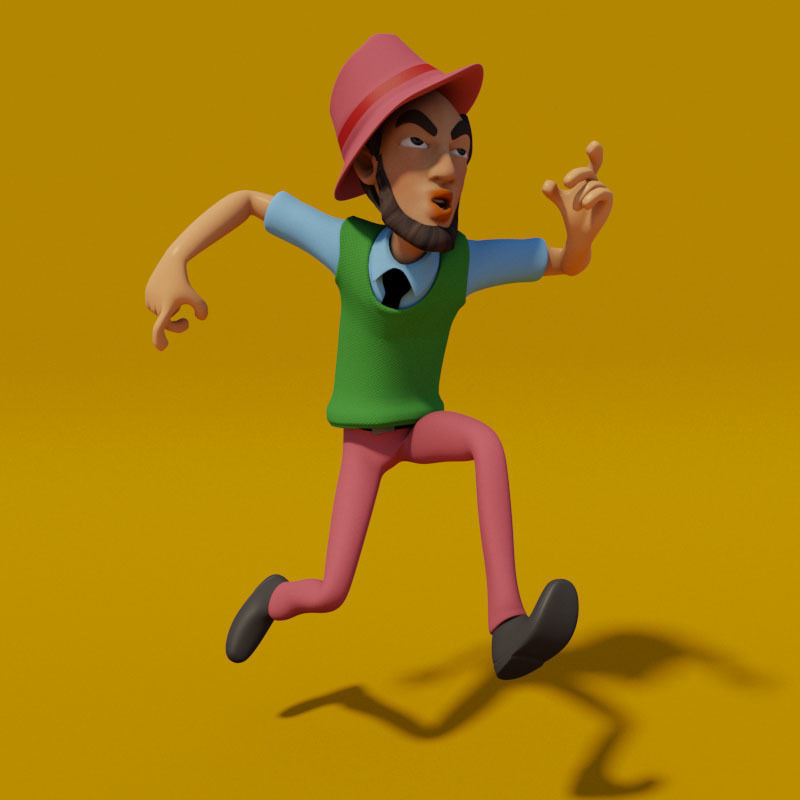 CARTOON OFFICE MAN  3D model_8