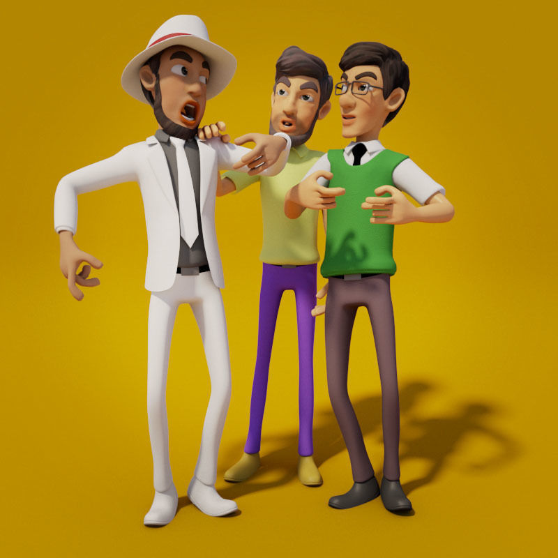 CARTOON OFFICE MAN  3D model_3