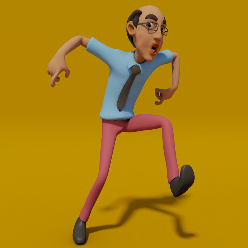 CARTOON OFFICE MAN  3D model_10