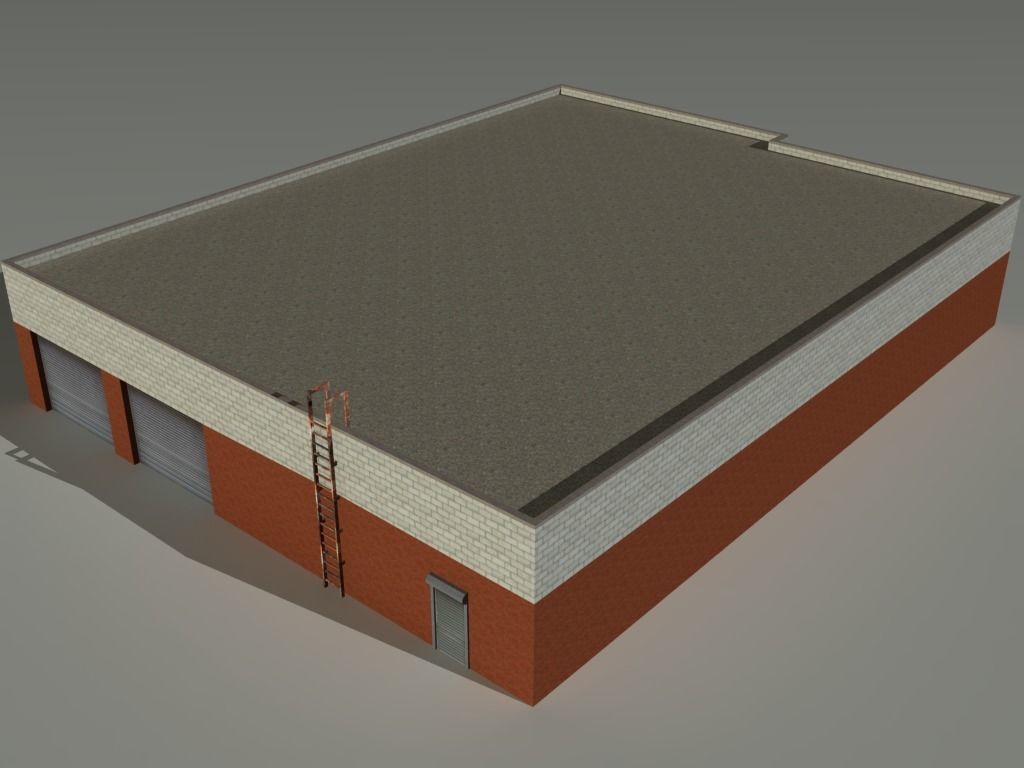 Factory Building Set 5 Low-poly 3D model_18