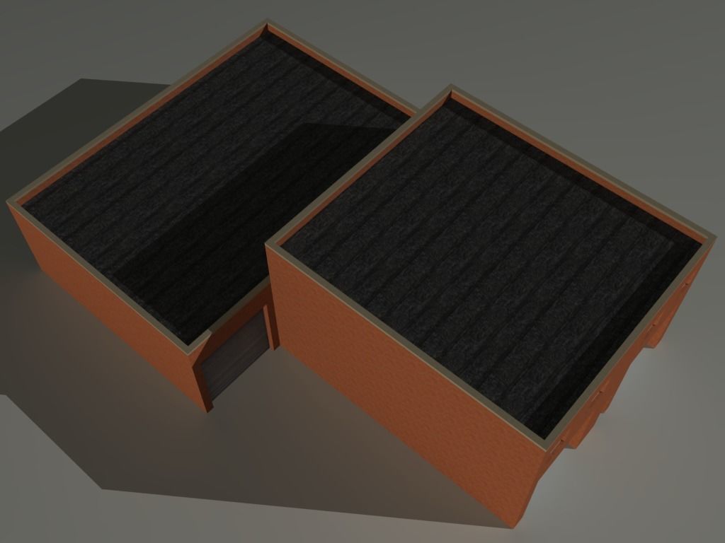 Factory Building Set 5 Low-poly 3D model_15