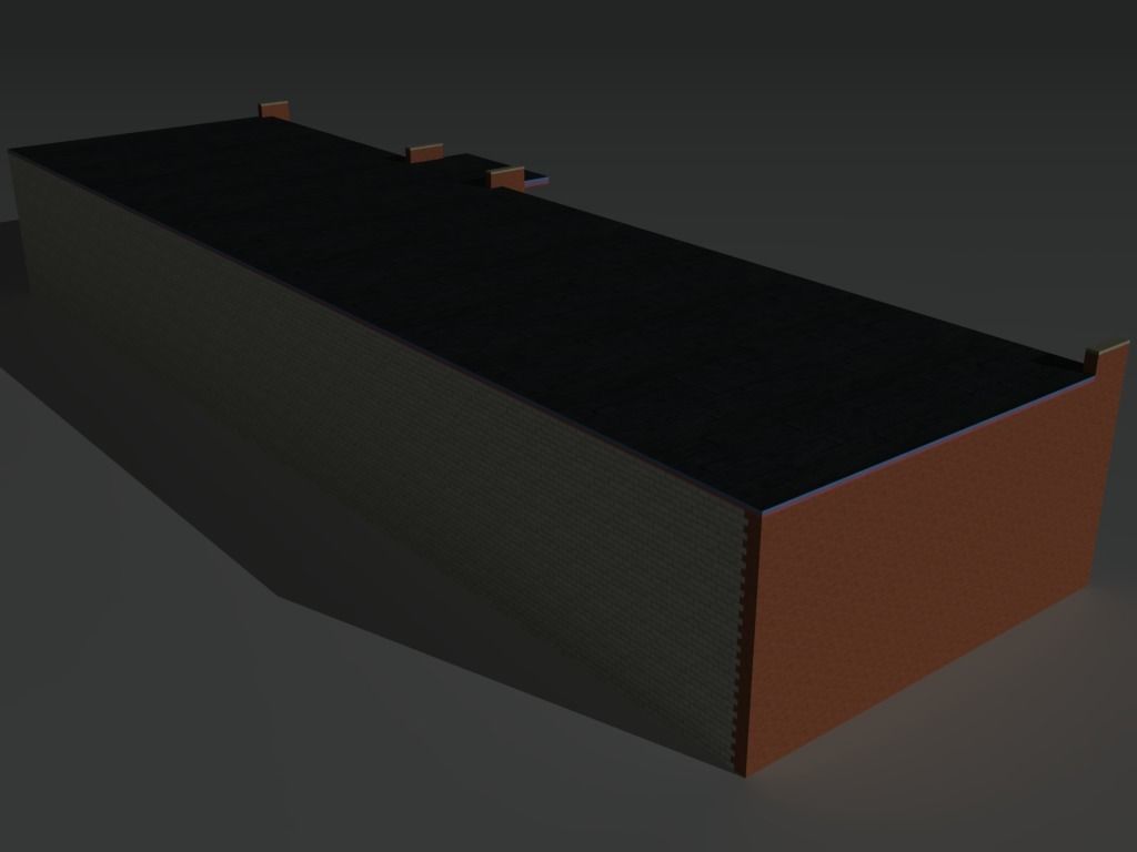 Factory Building Set 5 Low-poly 3D model_3