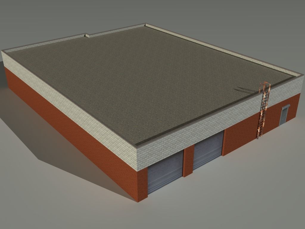 Factory Building Set 5 Low-poly 3D model_17