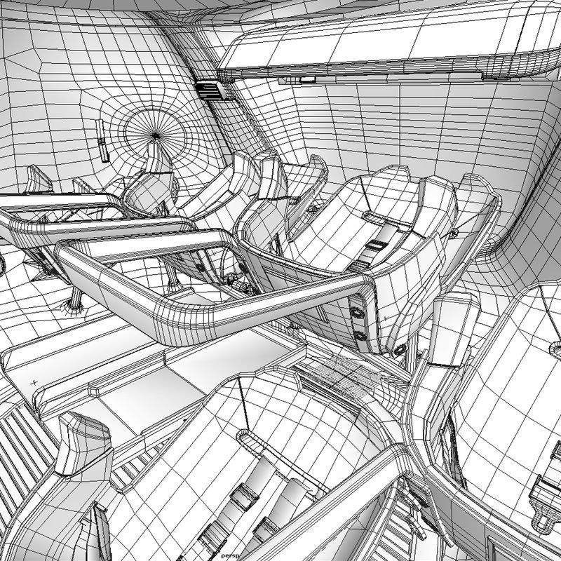 Spacex shuttle interior 3D model_2