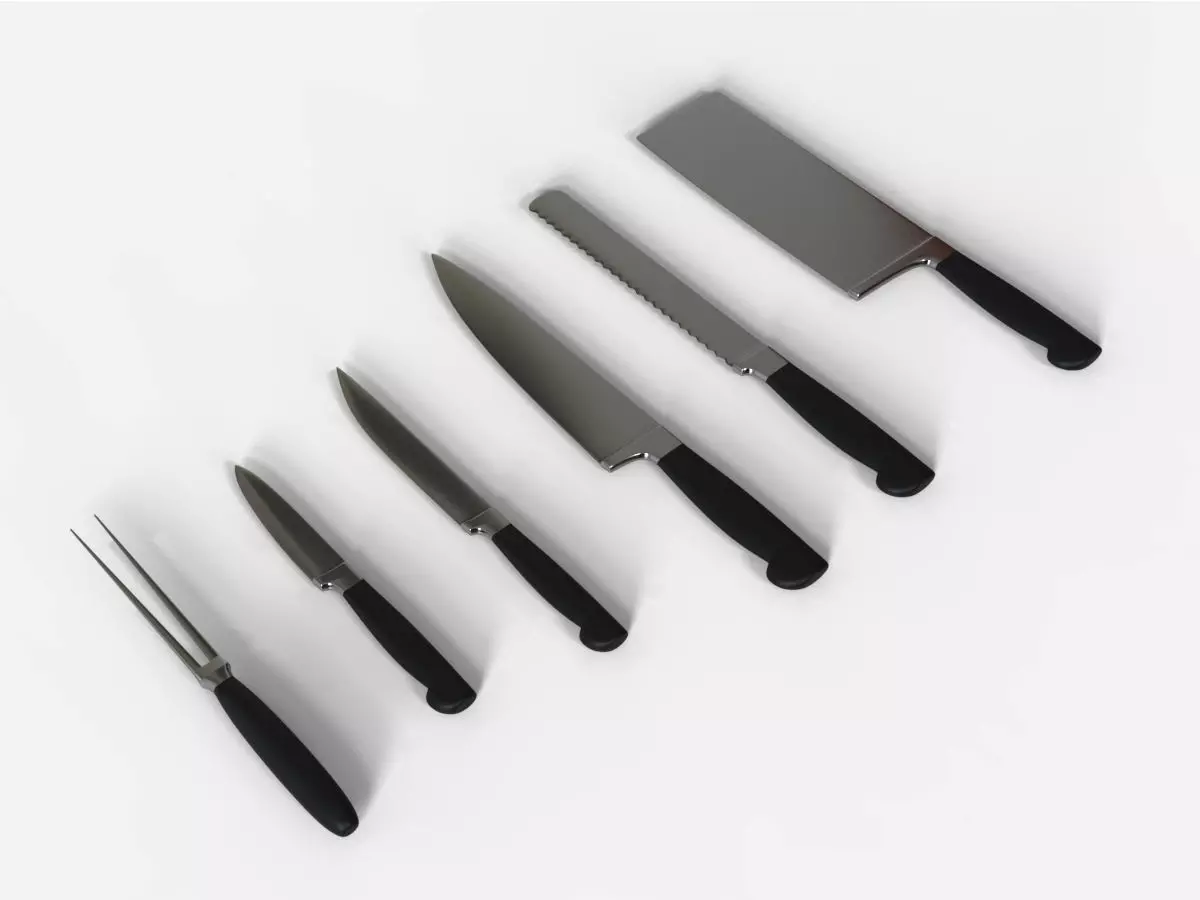 Knives Collection fork 3D model_0