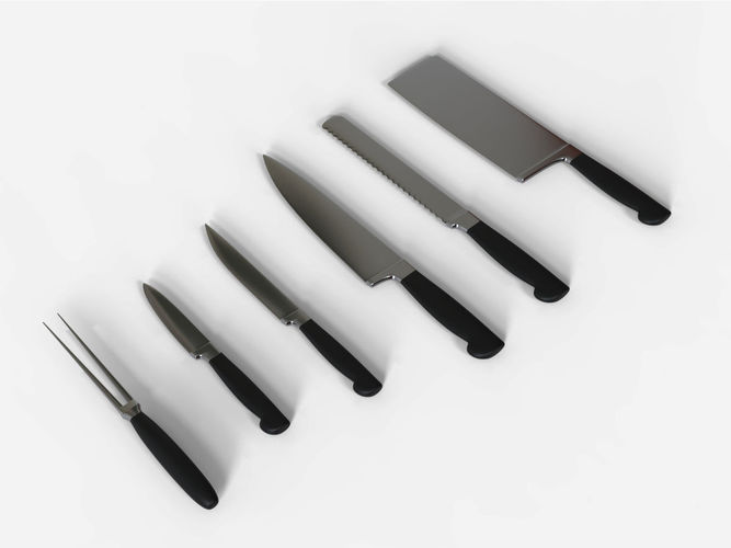 Knives Collection fork 3D model