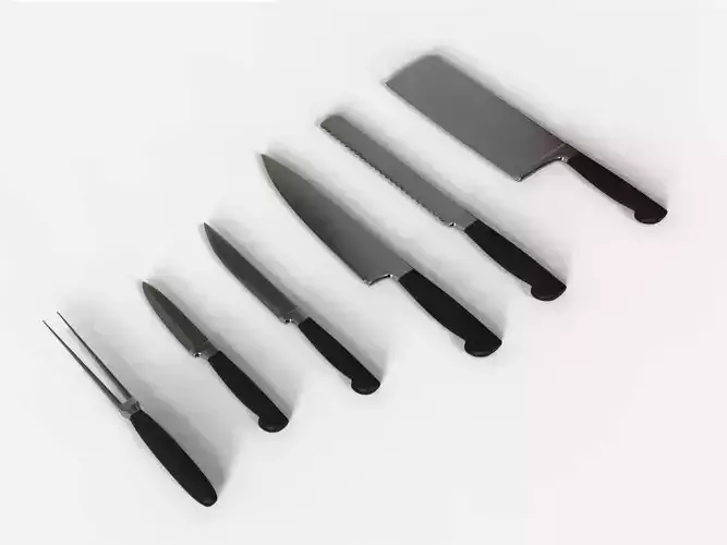 Knives Collection fork 3D model