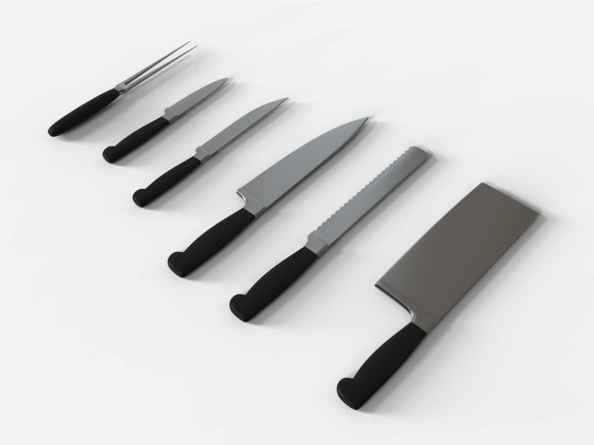 Knives Collection fork 3D model_1