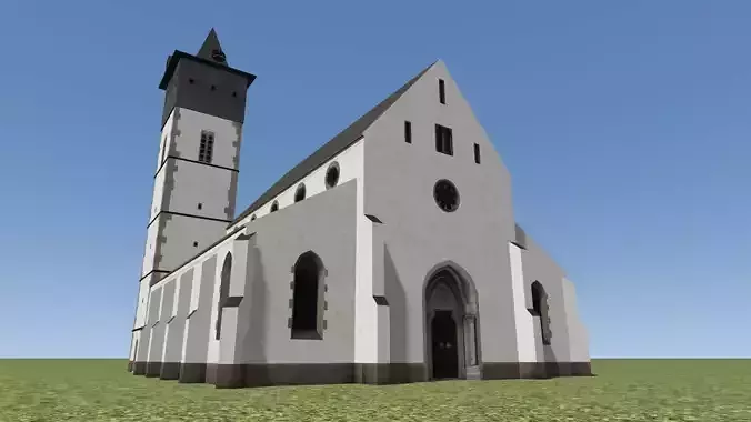 German Old Church Low-poly 3D model
