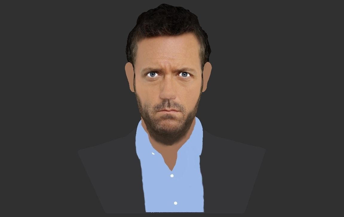 MD Gregory House bust ready for full color 3D printing 3D print model_19