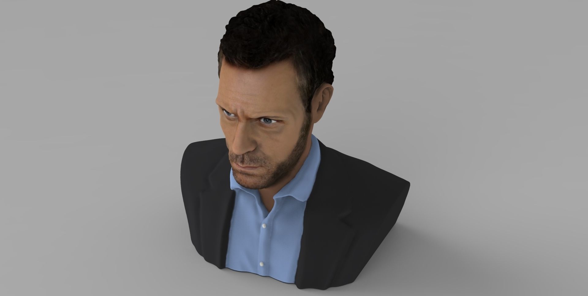 MD Gregory House bust ready for full color 3D printing 3D print model_14