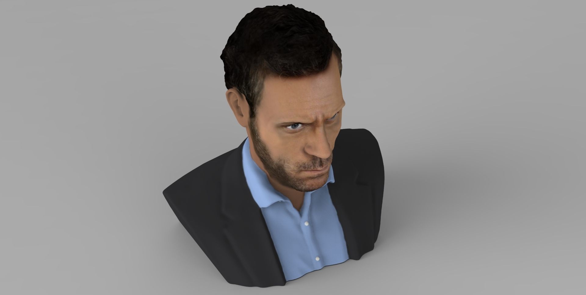 MD Gregory House bust ready for full color 3D printing 3D print model_12