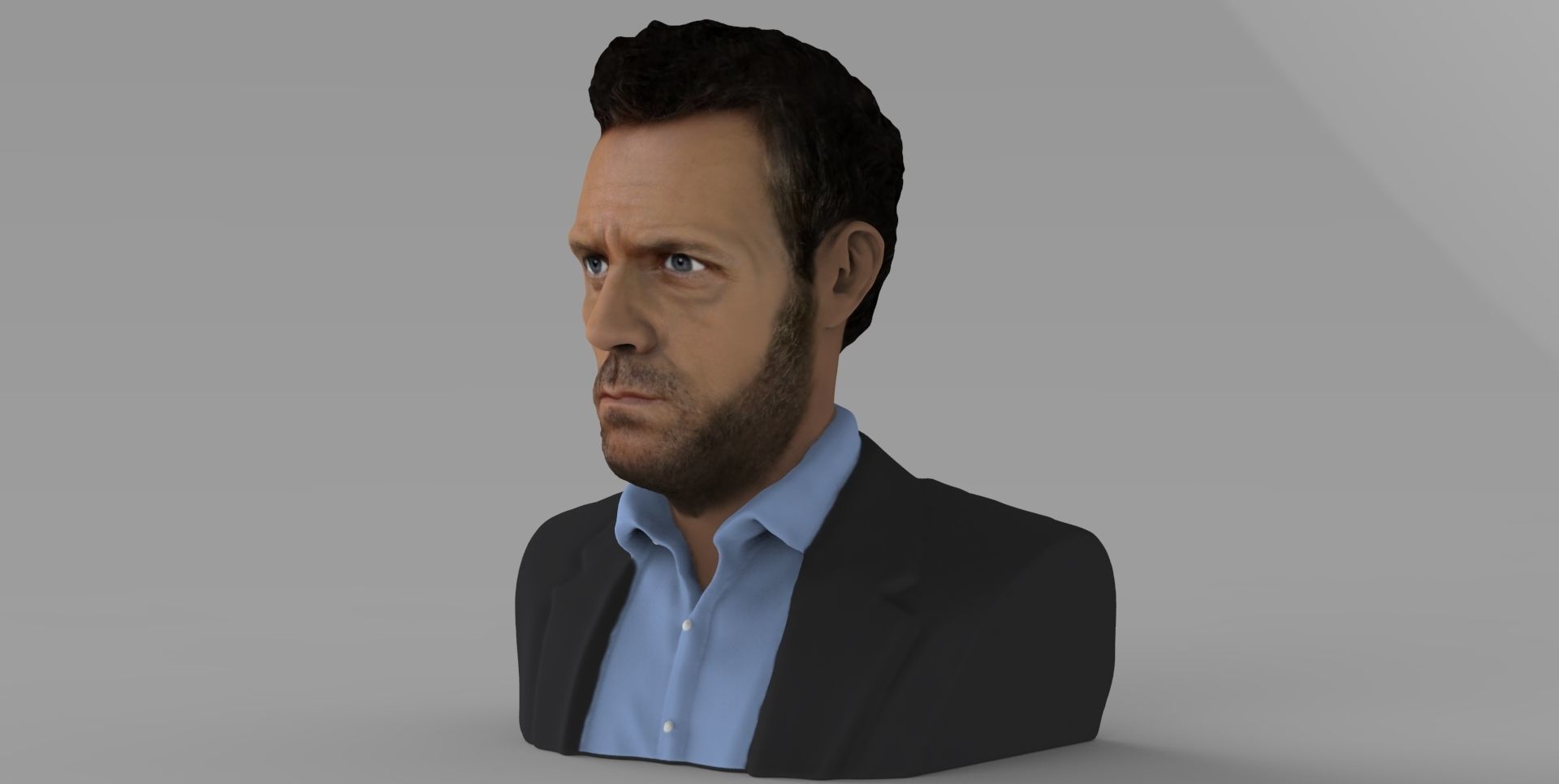 MD Gregory House bust ready for full color 3D printing 3D print model_1