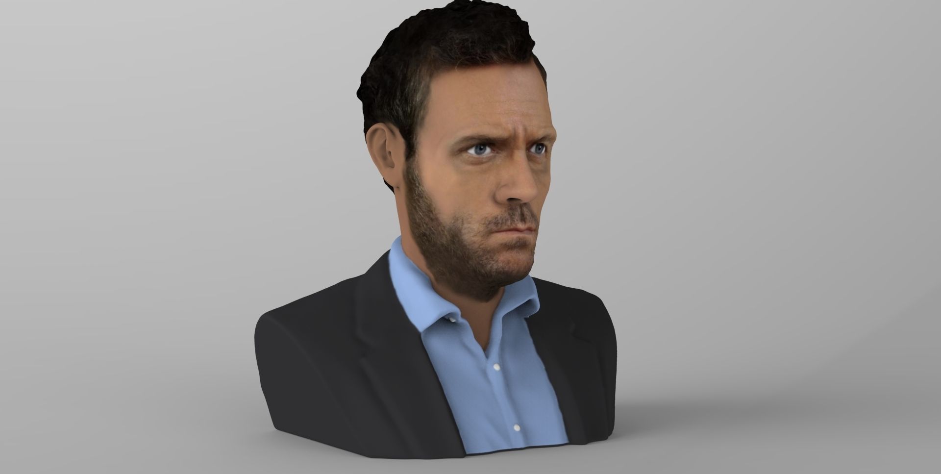 MD Gregory House bust ready for full color 3D printing 3D print model_13