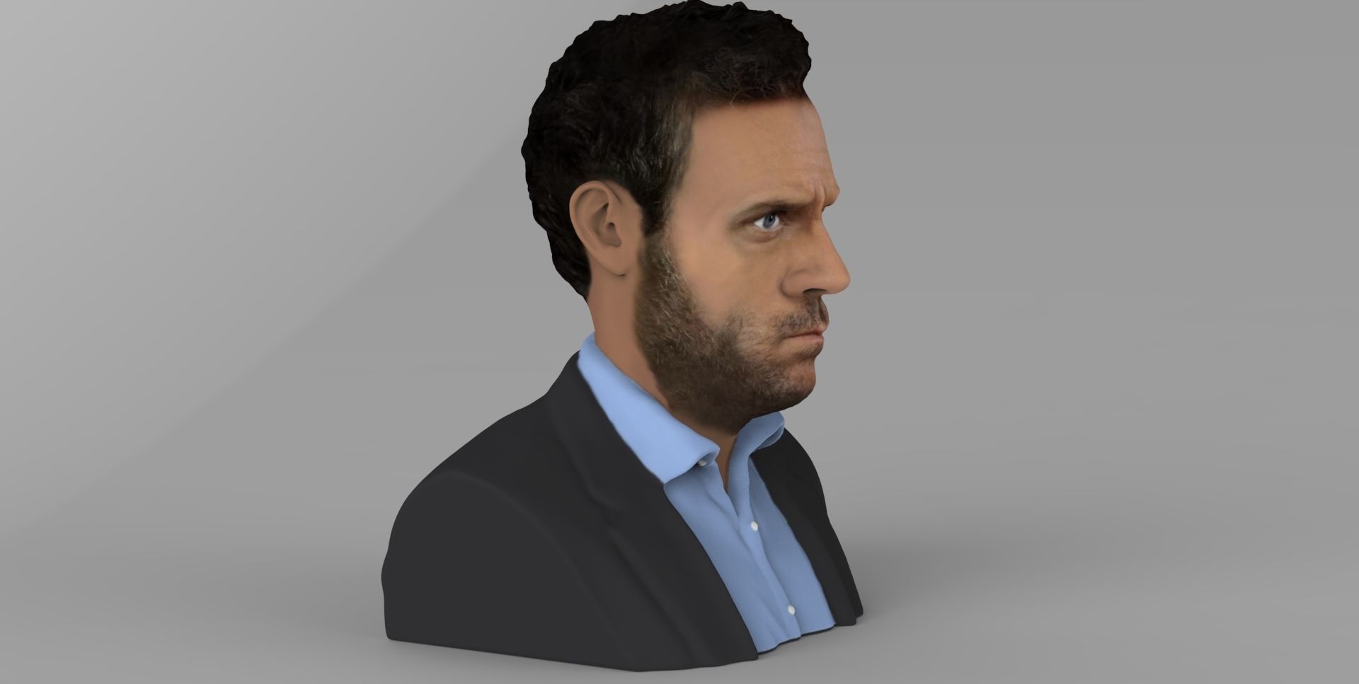 MD Gregory House bust ready for full color 3D printing 3D print model_11