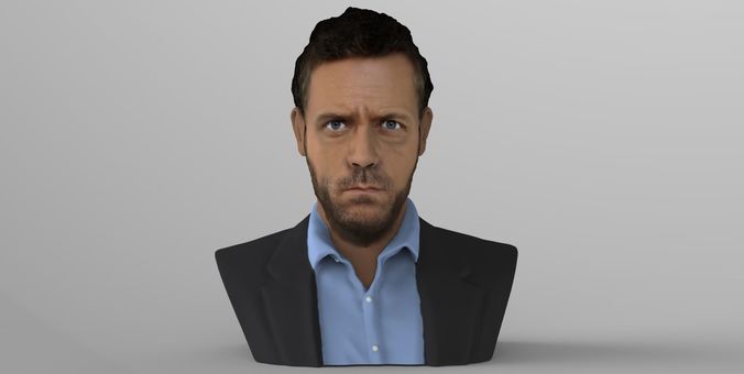 MD Gregory House bust ready for full color 3D printing 3D print model