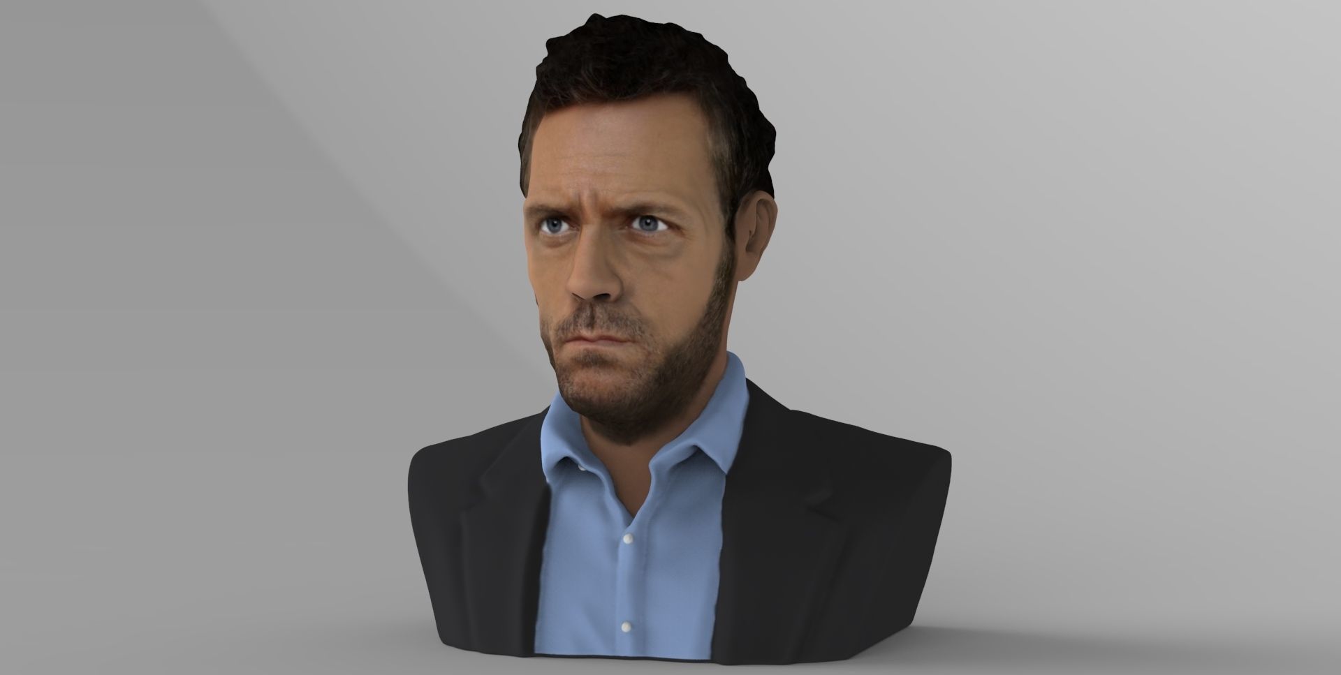 MD Gregory House bust ready for full color 3D printing 3D print model_4