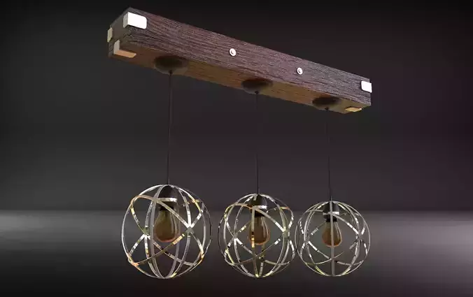 Gyroscope Lamp with lightbulb 3D model