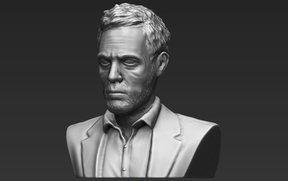 MD Gregory House bust 3D printing ready stl obj formats 3D print model_1
