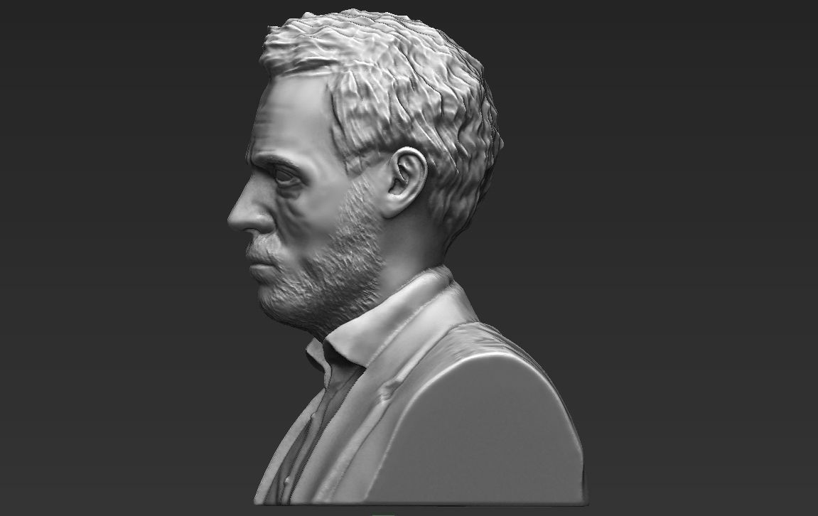 MD Gregory House bust 3D printing ready stl obj formats 3D print model_4