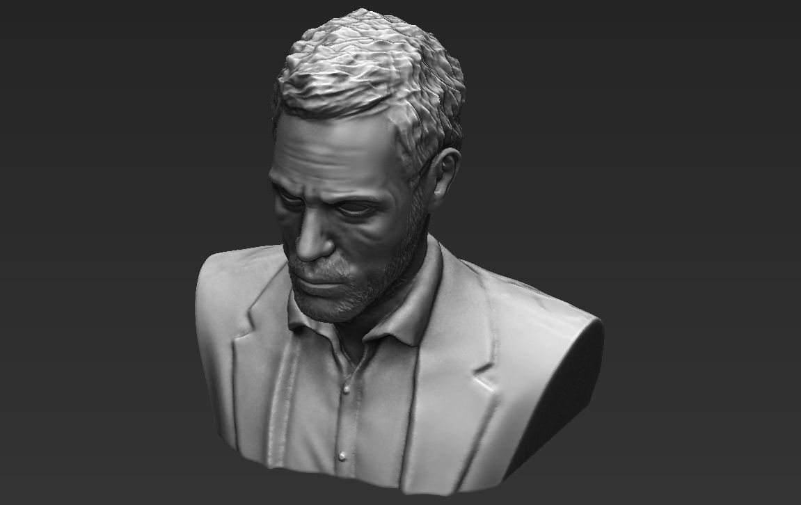 MD Gregory House bust 3D printing ready stl obj formats 3D print model_16