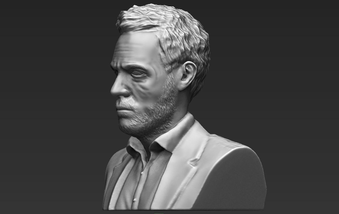 MD Gregory House bust 3D printing ready stl obj formats 3D print model_2