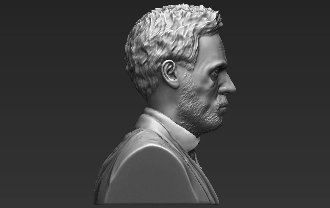 MD Gregory House bust 3D printing ready stl obj formats 3D print model_8