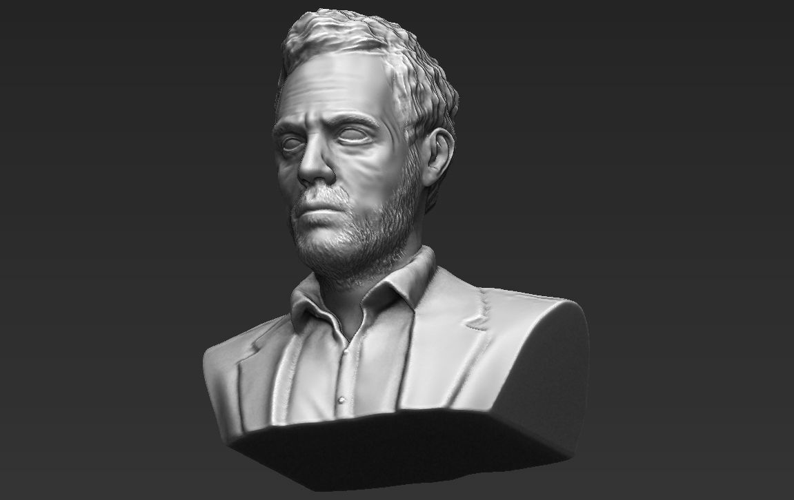 MD Gregory House bust 3D printing ready stl obj formats 3D print model_17