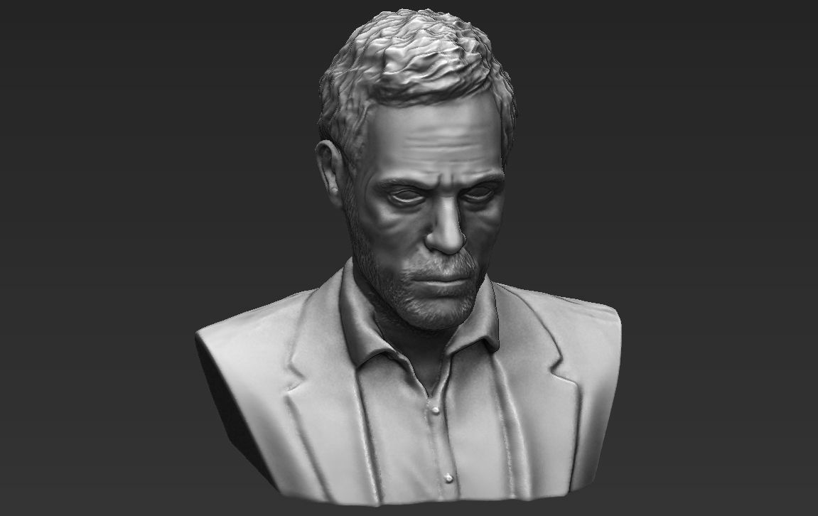 MD Gregory House bust 3D printing ready stl obj formats 3D print model_14