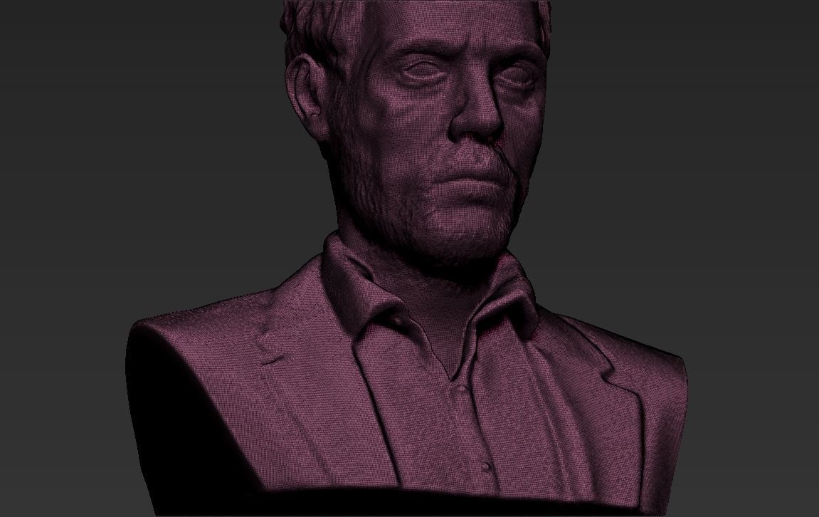 MD Gregory House bust 3D printing ready stl obj formats 3D print model_21