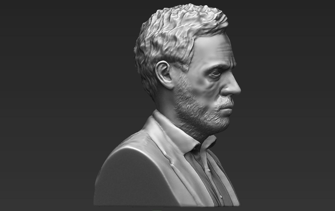 MD Gregory House bust 3D printing ready stl obj formats 3D print model_9
