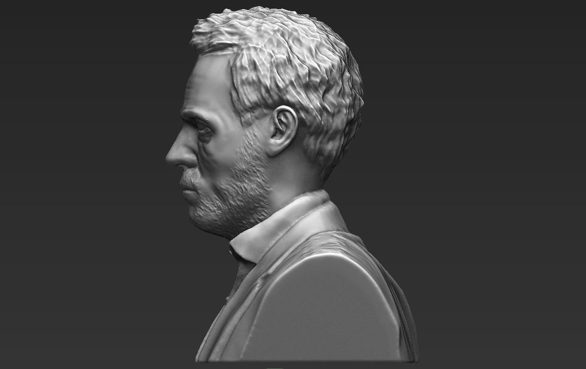 MD Gregory House bust 3D printing ready stl obj formats 3D print model_3
