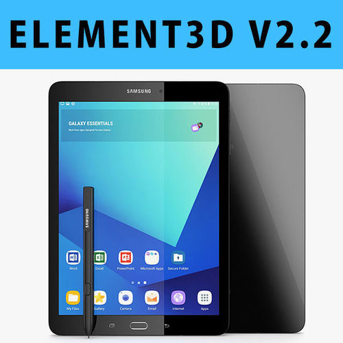 E3D - Samsung Tab S3  New S-Pen Black 3D model 3D model