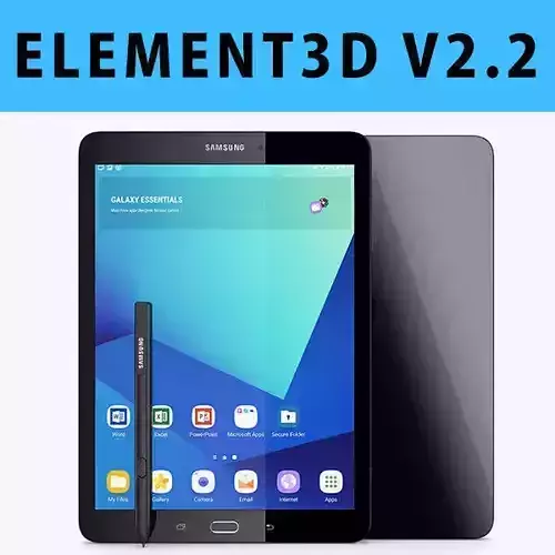 E3D - Samsung Tab S3  New S-Pen Black 3D model