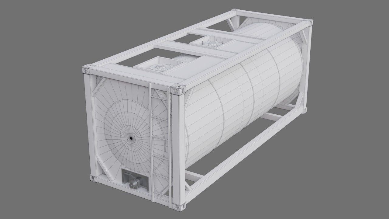 Tank Container 1B Low-poly 3D model_8