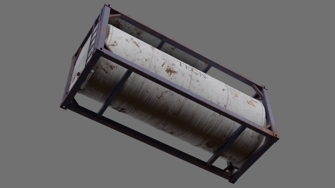 Tank Container 1B Low-poly 3D model_4
