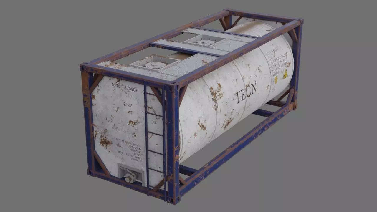 Tank Container 1B Low-poly 3D model_0