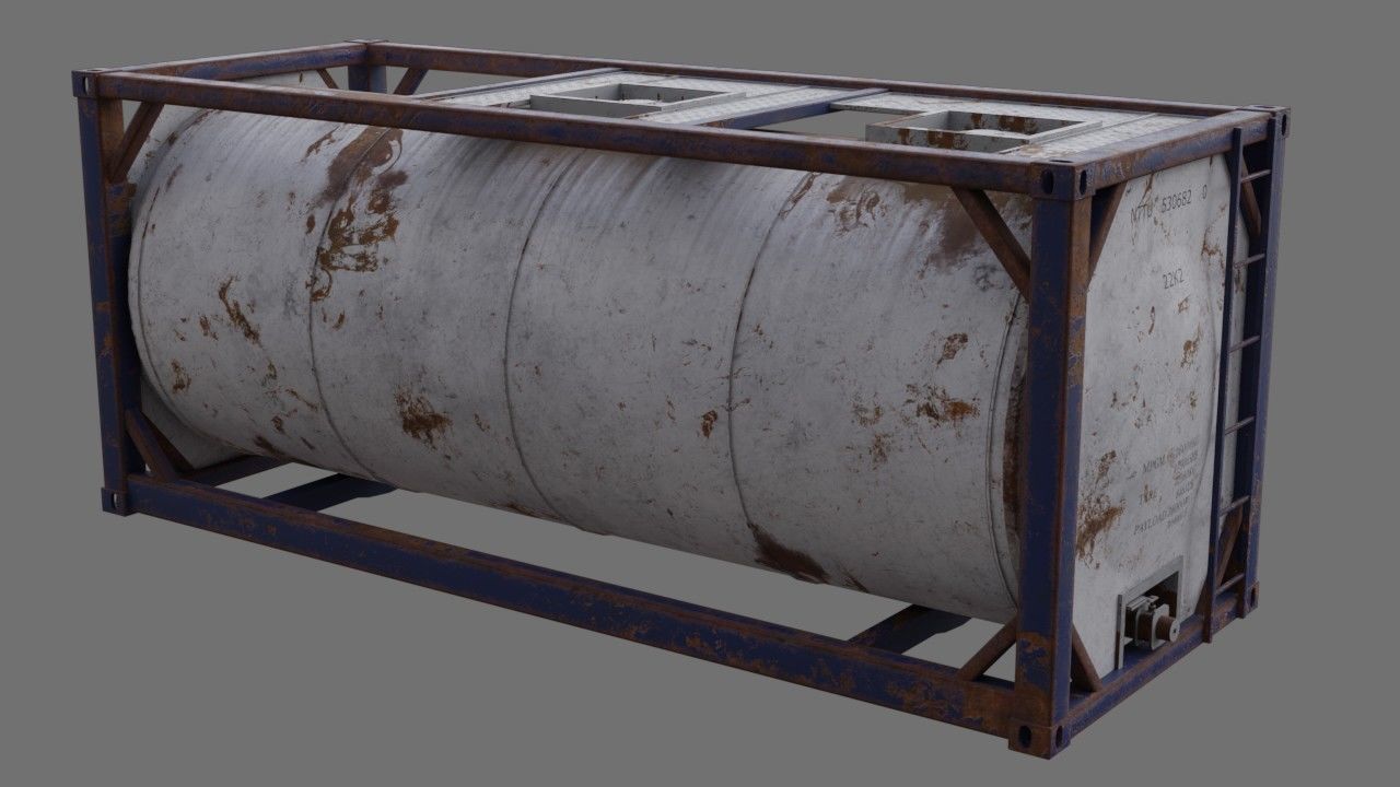 Tank Container 1B Low-poly 3D model_1