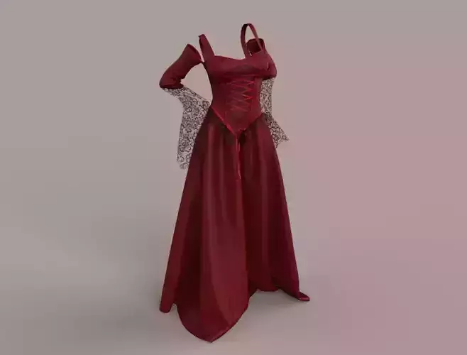 Vintage dress made with Marvelous Designer